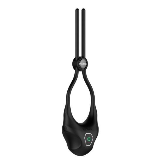 Nexus Forge - verstellbarer, akkubetriebener Vibrations-Lassopenisring (schwarz)
